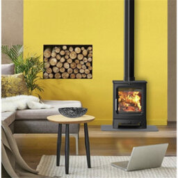 Marlborough Modern Metallic Black 4.7Kw Defra Wood Burning Stove - thumbnail 2