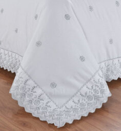 Homespace Direct Ltd Homespace Direct Arielle White Bedspread Set With Pillowshams Bedding 254X254Cm - thumbnail 6