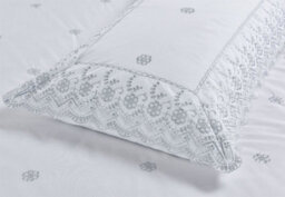 Homespace Direct Ltd Homespace Direct Arielle White Bedspread Set With Pillowshams Bedding 254X254Cm - thumbnail 3
