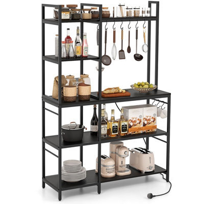 Gainoom Black Bakers Rack 5-Tier Coffee Bar Table 159 Cm Large Microwave Stand - image 1