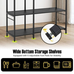Gainoom Black Bakers Rack 5-Tier Coffee Bar Table 159 Cm Large Microwave Stand - thumbnail 9