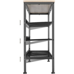 Tectake Shoe Rack Wolverhampton - Surface Shelf And 3 Grid Shelves, Industrial Style -  - Industrial Wood Light, Oak Sonoma - thumbnail 3