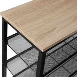 Tectake Shoe Rack Wolverhampton - Surface Shelf And 3 Grid Shelves, Industrial Style -  - Industrial Wood Light, Oak Sonoma - thumbnail 6
