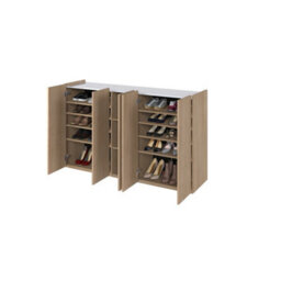 Arte Elegant Easy 01 Sideboard Cabinet H950mm W1560mm D400mm, Oak Scandi & White, Five Doors, Six Shelves, Led Lighting - thumbnail 5