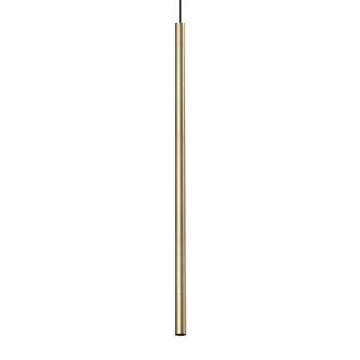 Ideal Lux Ultrathin Round 100Cm Tall Led Slim Pendant Ceiling Light Satin Brass 3000K