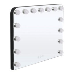 Living And Home Black Hollywood Makeup Vanity Mirror With 15 Dimmable Led Bulbs, 3 Color Lighting, Touch Control 50Cm (W) X 40Cm (H) - thumbnail 6