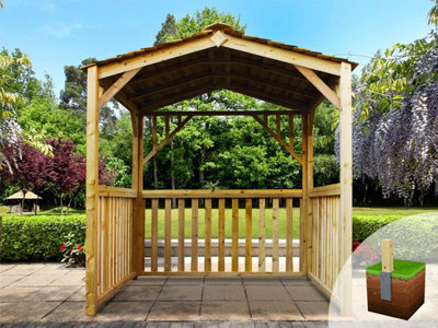 Edecks Atlas Deluxe Garden Gazebo - Pressure Treated Outdoor Timber Diy Kit - 1990mm X 1990mm With Bolt Down Anchors 2.07M - image 1