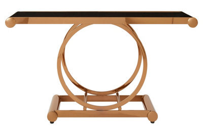 Premier Housewares Interiors By Premier Contemporary Design Rose Gold Console Table, Versatile Hallway Table, Easily Maintained Modern Console Table - image 1