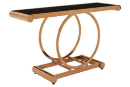 Premier Housewares Interiors By Premier Contemporary Design Rose Gold Console Table, Versatile Hallway Table, Easily Maintained Modern Console Table - thumbnail 2