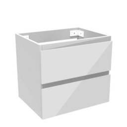 AVER-GROWTH Wall-Mounted Bathroom Vanity Unit Gloss White Flat Pack Bathroom Cabinets Only 500(W)X385X(D)X450(H)mm With 2 Drawers - thumbnail 1