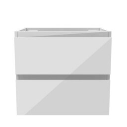 AVER-GROWTH Wall-Mounted Bathroom Vanity Unit Gloss White Flat Pack Bathroom Cabinets Only 500(W)X385X(D)X450(H)mm With 2 Drawers - thumbnail 2