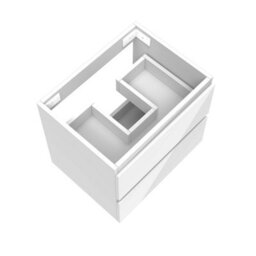 AVER-GROWTH Wall-Mounted Bathroom Vanity Unit Gloss White Flat Pack Bathroom Cabinets Only 500(W)X385X(D)X450(H)mm With 2 Drawers - thumbnail 3