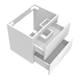 AVER-GROWTH Wall-Mounted Bathroom Vanity Unit Gloss White Flat Pack Bathroom Cabinets Only 500(W)X385X(D)X450(H)mm With 2 Drawers - thumbnail 4
