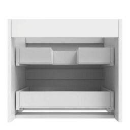 AVER-GROWTH Wall-Mounted Bathroom Vanity Unit Gloss White Flat Pack Bathroom Cabinets Only 500(W)X385X(D)X450(H)mm With 2 Drawers - thumbnail 5