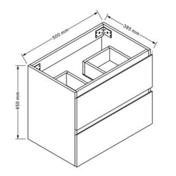 AVER-GROWTH Wall-Mounted Bathroom Vanity Unit Gloss White Flat Pack Bathroom Cabinets Only 500(W)X385X(D)X450(H)mm With 2 Drawers - thumbnail 7