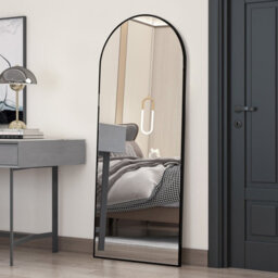 Cassilando Sleek Black Full Length Mirror 162Cm X 53Cm/63.77X20.86 In  Arch Design For Bedroom Entry Floor Standing Or Leaning - thumbnail 5