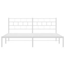 Berkfield Metal Bed Frame With Headboard White 193X203 Cm - thumbnail 5