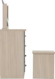 Seconique Nevada 4 Drawer Dressing Table Set Grey Stool And Mirror - thumbnail 6