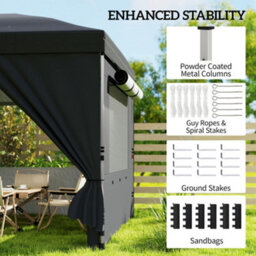Outsunny 3 X 6 M Pop Up Gazebo, Upf50+ Wedding Party Tent Marquee, Black - thumbnail 7