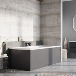 Plum&clay Delaware Charcoal Grey End Bath Panel Adjustable Plinth (W)800mm