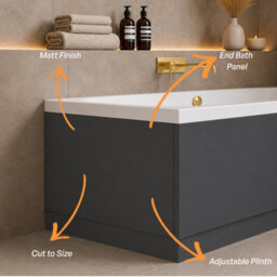 Plum&clay Delaware Charcoal Grey End Bath Panel Adjustable Plinth (W)800mm - thumbnail 3