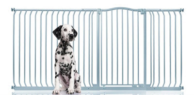 Bettacare Extra Tall Curved Top Dog Gate, 207Cm - 216Cm, Matt Grey, Extra Tall 100Cm In Height, Pressure Fit Pet Gate - image 1