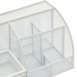 White Mesh Desk Stationary Organiser Metal Tidy Pen Pencil Torage Holder Office School - thumbnail 5