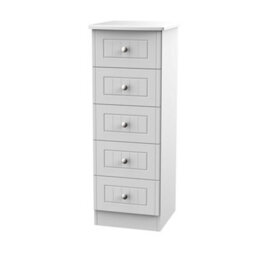 Vittoria Ready Assembled Matt Grey No Effect 5 Drawer Chest (H)1075mm (W)395mm (D)415mm - thumbnail 1