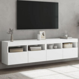 Walplus Tv Wall Cabinets With Led Lights 2 Pcs White 80X30X40 Cm - thumbnail 1