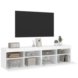 Walplus Tv Wall Cabinets With Led Lights 2 Pcs White 80X30X40 Cm - thumbnail 7