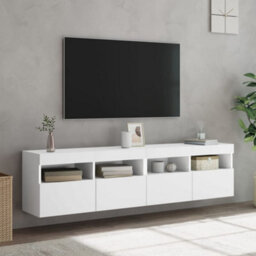 Walplus Tv Wall Cabinets With Led Lights 2 Pcs White 80X30X40 Cm - thumbnail 5