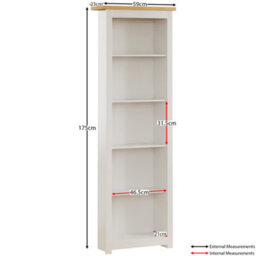 Lassic Vida Designs Arlington White 5 Tier Bookcase Freestanding Shelving Unit (H)1750mm (W)600mm (D)240mm - thumbnail 2