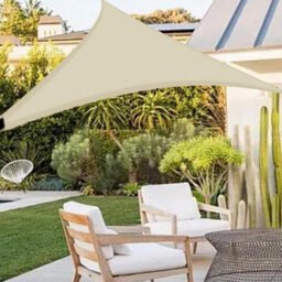 Beige 6X6X6M Triangular Shade Sail Waterproof Foldable - thumbnail 6