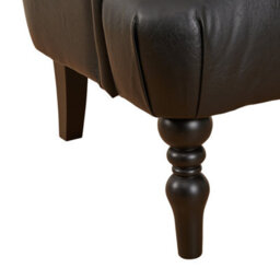 The Furniture Market Chatsworth Black Faux Leather Fabric Deep Button Upholstered Armchair - Black Painted Hardwood Legs - Comfortable Foam Cushioning - thumbnail 7