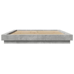 Berkfield Bed Frame With Led Lights Without Mattress Concrete Grey 150X200Cm - thumbnail 5