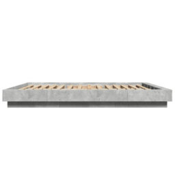 Berkfield Bed Frame With Led Lights Without Mattress Concrete Grey 150X200Cm - thumbnail 6