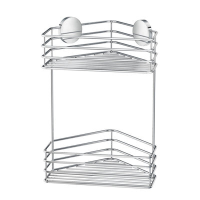 Beslagsboden - Double Corner Shower Basket,polished Chrome