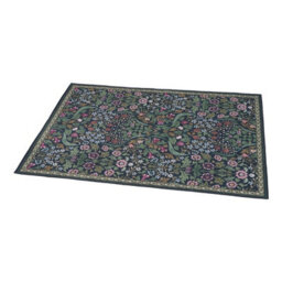 Living And Home Green Floral Rectangular Rug Non Slip Backing Machine Washable Polyester Floor Carpet 180X120Cm - thumbnail 5
