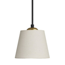 Industville Orlando Empire Pendant - Light Natural Cotton, Natural Cotton, Brass Pendant Holder