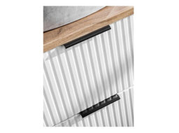 Impact Furniture Bathroom Vanity Unit 600mm White Cabinet Modern Wall Hung Floating Drawers Ribbed Fluted Adel - thumbnail 7