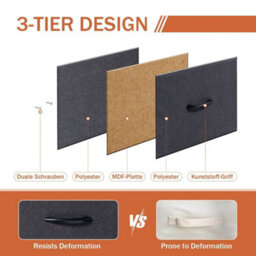 4 Drawer Small Fabric Dresser With Sturdy Steel Frame And Storage Chest Bedroom Black - thumbnail 4