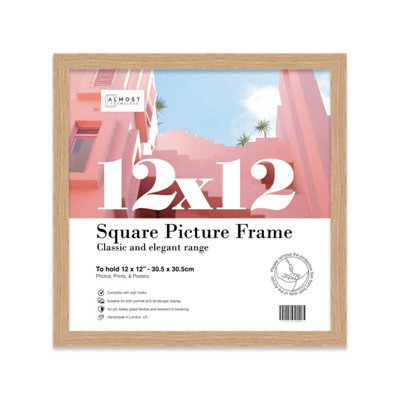 12X12 Oak Picture Frame (30.5 X 30.5Cm) Poster, Photo, Artwork, Gallery Wall Or Print - image 1