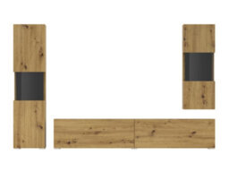 Arte Ava 10 Oak Artisan Entertainment Unit - W1800mm X H300mm X D350mm - Chic Media Storage Solution - thumbnail 4