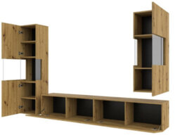 Arte Ava 10 Oak Artisan Entertainment Unit - W1800mm X H300mm X D350mm - Chic Media Storage Solution - thumbnail 5