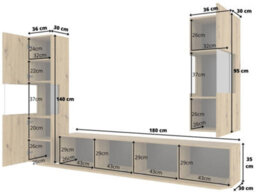Arte Ava 10 Oak Artisan Entertainment Unit - W1800mm X H300mm X D350mm - Chic Media Storage Solution - thumbnail 6