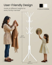LEDREM Coat Rack, Metal Coat Tree, Freestanding Organizer For Clothes, Bags, Hats, 175 Cm Tall, 16 Hooks, For Entryway, Living Room - thumbnail 6
