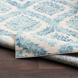 Livabliss Harput-Vintage Blue Grey Ivory Traditional Boho Living Dining Bedroom Rug 120 X 170 Cm Easy Care, Non Shedding - thumbnail 4