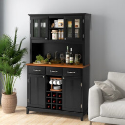 Costway Kitchen Storage Cabinet Freestanding Buffet Cupboard Sideboard Adjustable Shelf