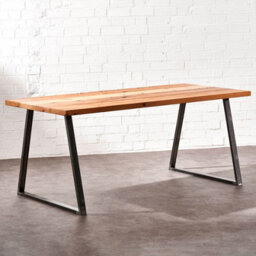 Timber Foundry Trapezium Leg Dining Table 8-10 Seater + 1 Bench, Natural - thumbnail 4