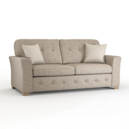 Furnishings For Less UK Hartley Beige 3 Seater Sofa Full Back Tufted Cushions - thumbnail 2